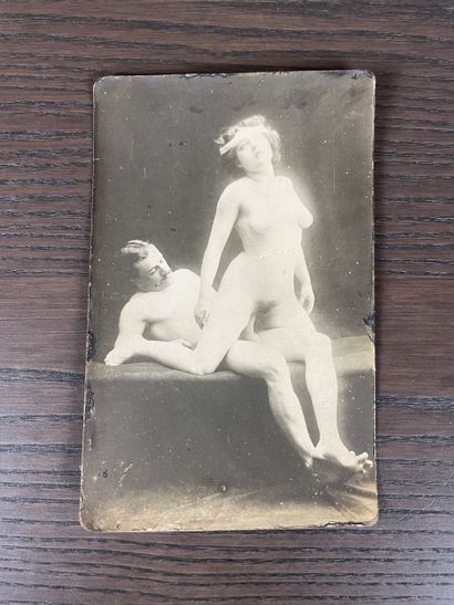 Pair of early erotic photographs, circa 1920...