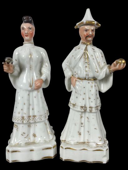 Flacons de parfum figuratif en porcelaine...