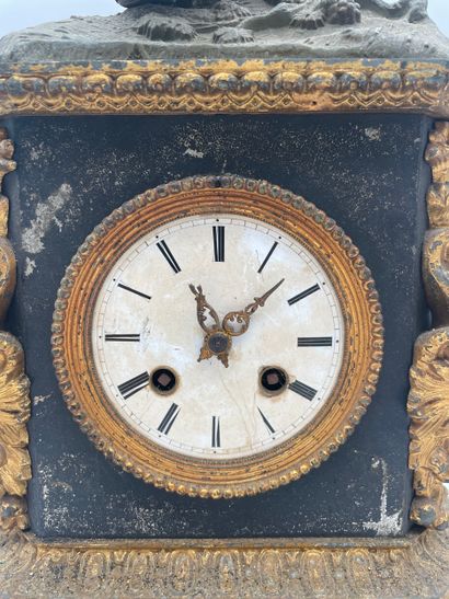 Mantel clock and pair of candelabras - mantel...
