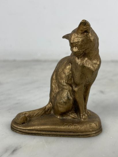 Emmanuel Frémiet (1824-1910), Cat with head...