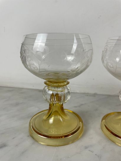 Val Saint-Lambert - Suite of four crystal...
