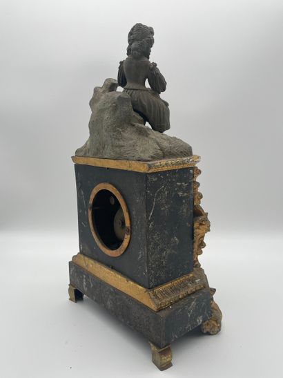 Mantel clock and pair of candelabras - mantel...