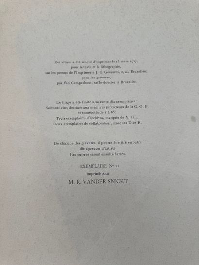 La Gravure Originale Belge - 9 album - 1937

Portfolio...