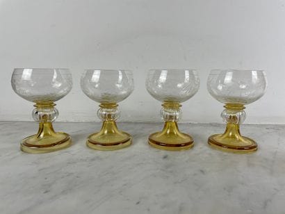 Val Saint-Lambert - Suite of four crystal...