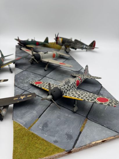 Set of 7 miniature military aircraft models...