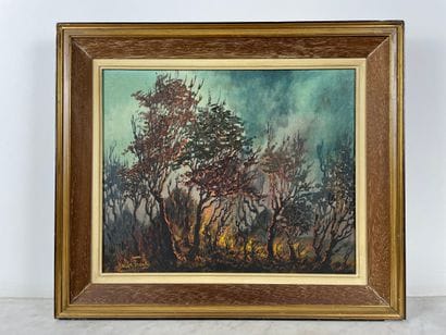 Walter Frank - Grand paysage expressionniste...