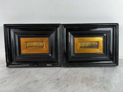 Belgian or Dutch School - Pair of small panels...