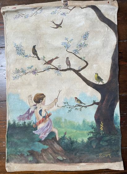 Lot of five works with floral and decorative...
