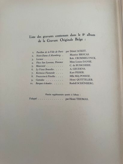 La Gravure Originale Belge - 8 album - 1935

A...
