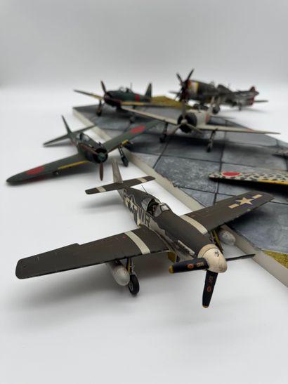 Set of 7 miniature military aircraft models...