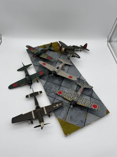 Set of 7 miniature military aircraft models...