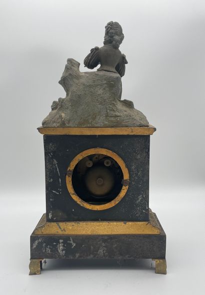 Mantel clock and pair of candelabras - mantel...