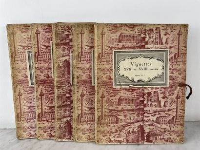 Important lot de cinq albums de vignettes,...