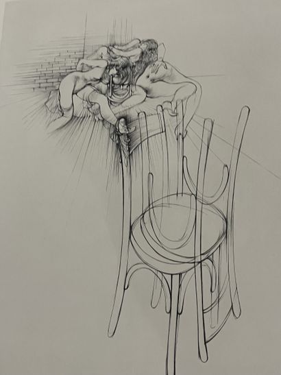 Hans Bellmer (1902-1975) - Femmes et chaises
Gravure,...