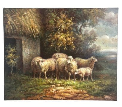 Nicolas Moreau (XX siècle) - Les Moutons
Huile...
