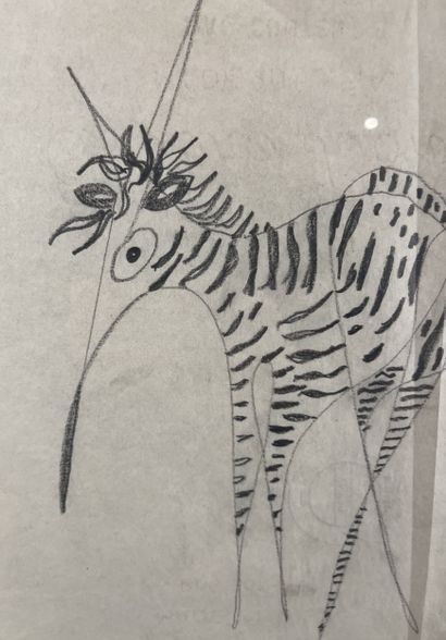 Michel Cadoret (1912-1985) - Animal fantastique
Dessin...