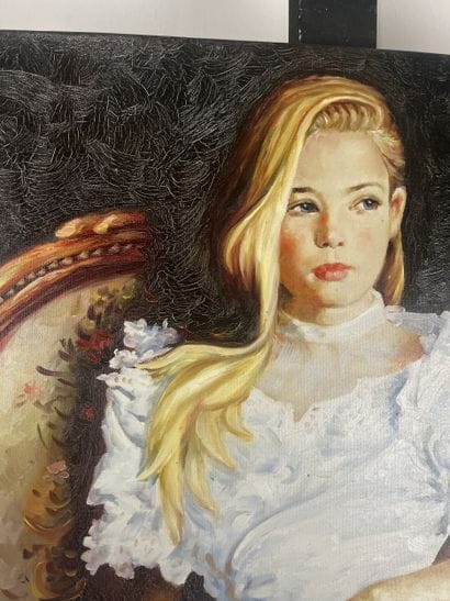 Ecole moderne (XX siècle) - La robe blanche
Huile...
