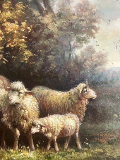 Nicolas Moreau (XX siècle) - Les Moutons
Huile...