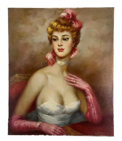 Vladimir Petrov (1945-) - Blonde en rose
Huile...