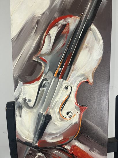 Flora Clabau dite Flora (1957-) - Violon
Huile...