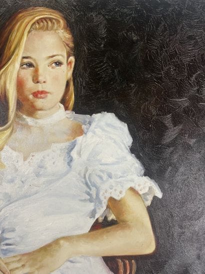 Ecole moderne (XX siècle) - La robe blanche
Huile...