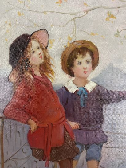 Vladimir Petrov (1945-) - Enfants au balcon
Huile...
