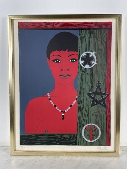 Félix Labisse (1905-1982) Femme en rouge
Lithographie...