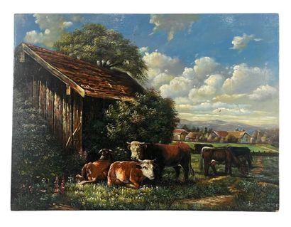 Ecole moderne - La Petite Ferme
Huile sur...