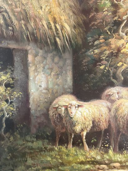 Nicolas Moreau (XX siècle) - Les Moutons
Huile...