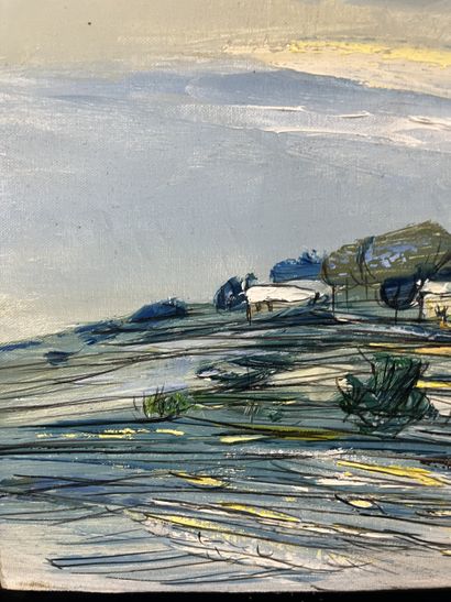 Gérard Gouvrant (1946-) - Village sous la...