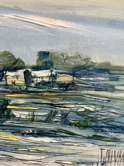 Gérard Gouvrant (1946-) - Village sous la...