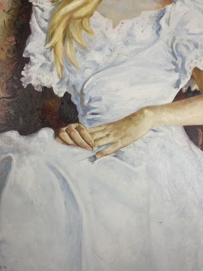 Ecole moderne (XX siècle) - La robe blanche
Huile...