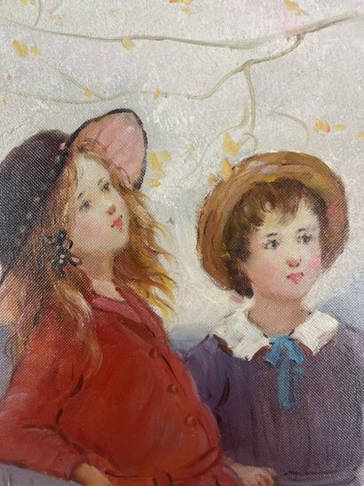 Vladimir Petrov (1945-) - Enfants au balcon
Huile...