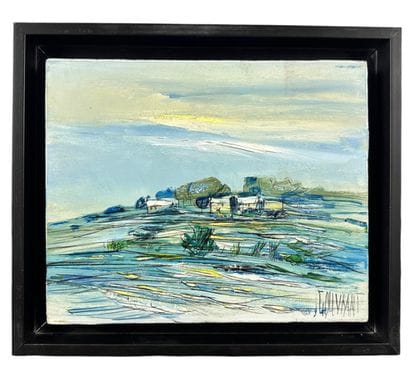 Gérard Gouvrant (1946-) - Village sous la...