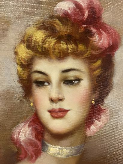 Vladimir Petrov (1945-) - Blonde en rose
Huile...