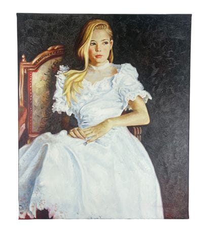 Ecole moderne (XX siècle) - La robe blanche
Huile...
