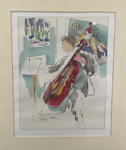 Jacques Villon - Le Violoncelliste
Lithographie...
