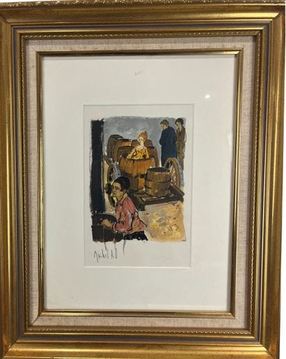 No Michel (1939- ) - Les tonneaux
Aquarelle,...