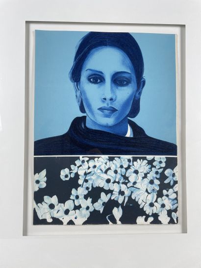 Jacques Monory (1924 2018) Portrait de femme...