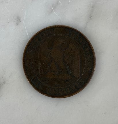 France 10 centimes Napoléon III « tête nue...