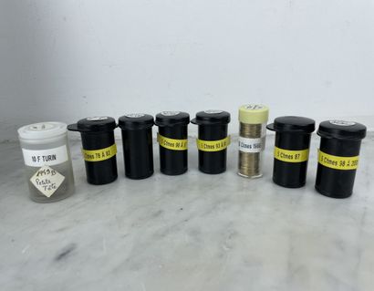 Crate of numismatic capsules French francs...
