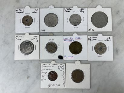 Set of 10 coins France and world XVIII to...