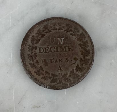 France 1 décime Dupré / Modification du 2...