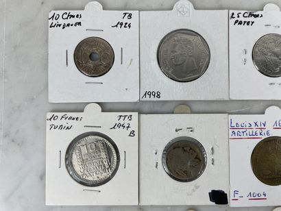 Set of 10 coins France and world XVIII to...