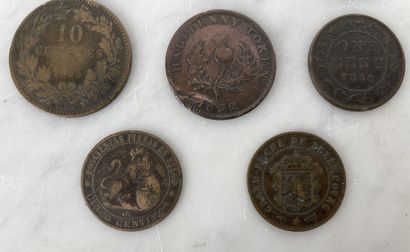 Ensemble de monnaies étrangères XIX siècle
Lot...