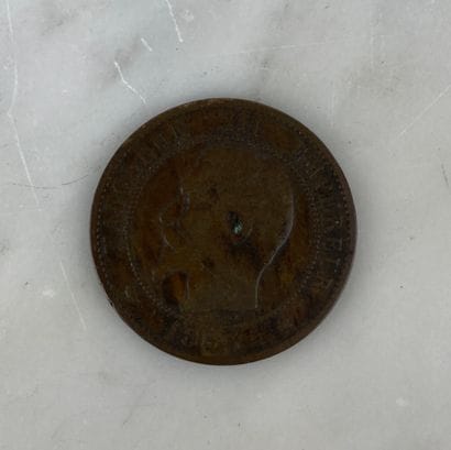 France 10 centimes Napoléon III « tête nue...