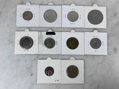 Set of 10 coins France and world XVIII to...