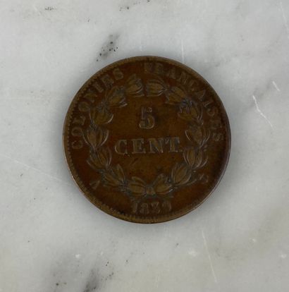 Colonies françaises 5 centimes Louis-Philippe...