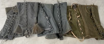 Militaria, trois paires de guêtres/jambières...