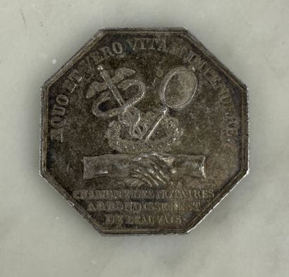 Silver token Notaires du XIX siècle Notaires...